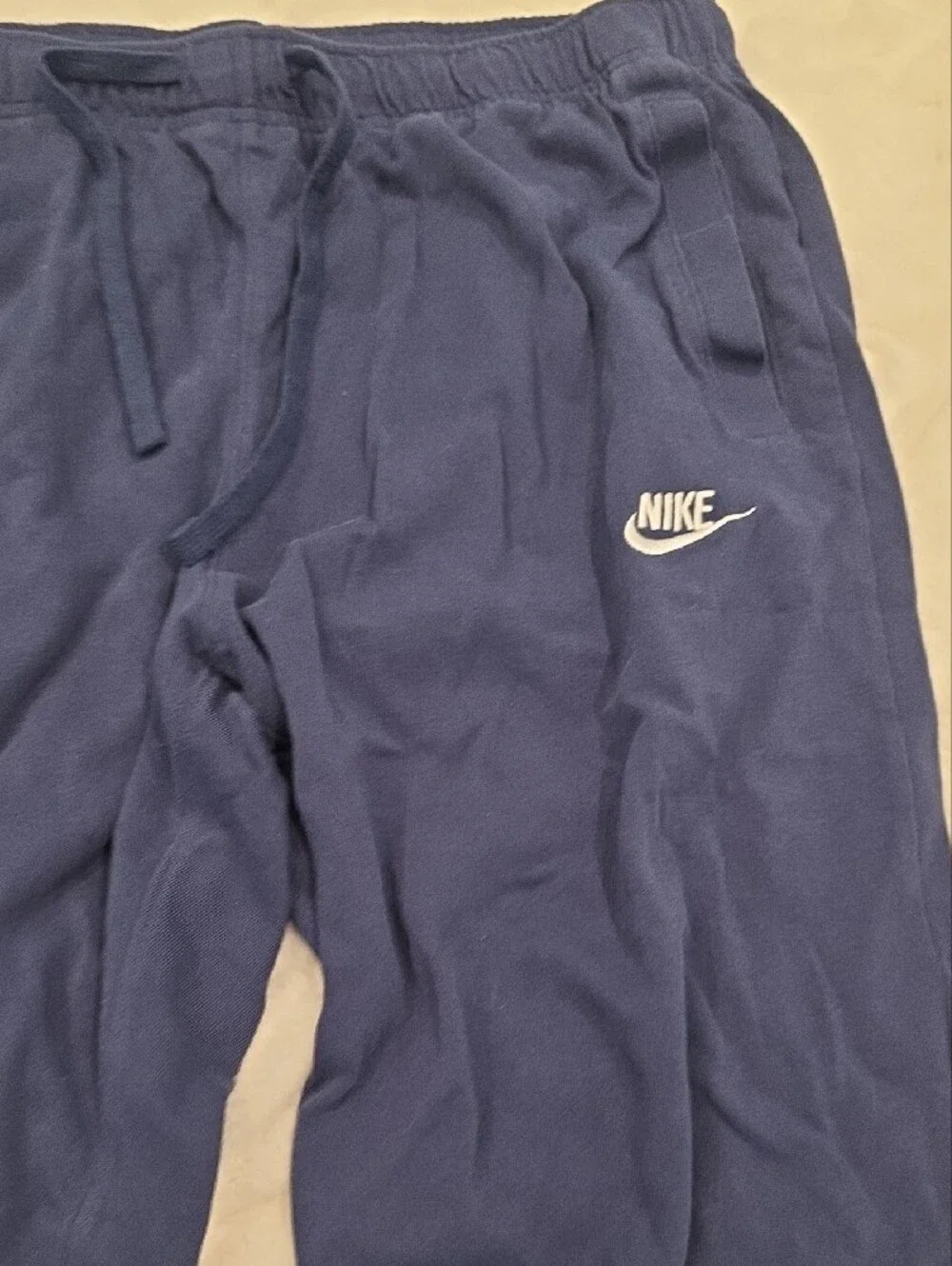 Nike Dark Navy Jogger Sweatpants with White Logo